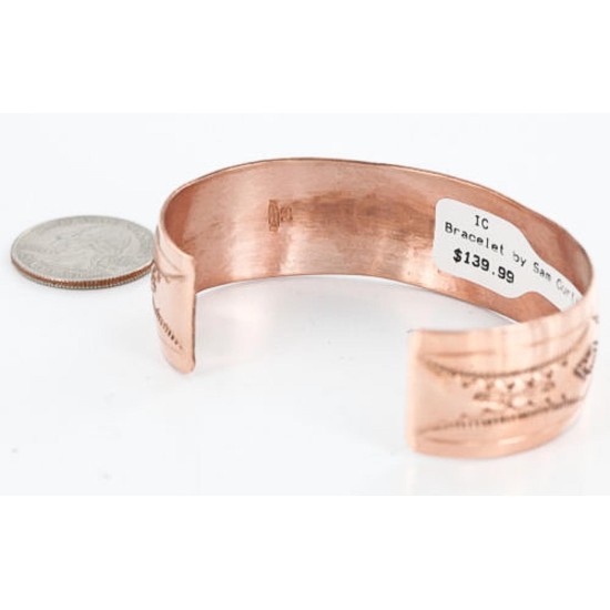 Handmade Certified Authentic Navajo Handstamped Handmade Copper Native American Bracelet 371021492834