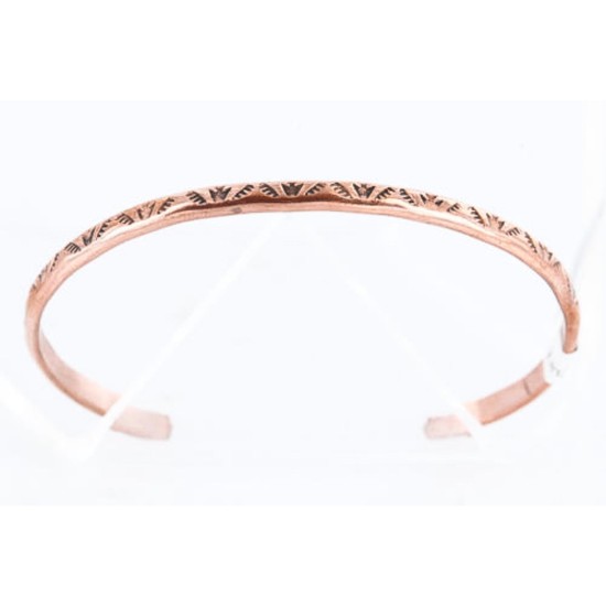 Handmade Certified Authentic Navajo Handstamped Handmade Copper Native American Bracelet 371022181998