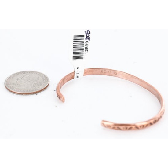 Handmade Certified Authentic Navajo Handstamped Handmade Copper Native American Bracelet 371022181998