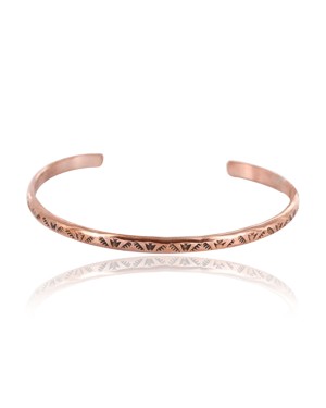 Handmade Certified Authentic Navajo Handstamped Handmade Copper Native American Bracelet 371022181998