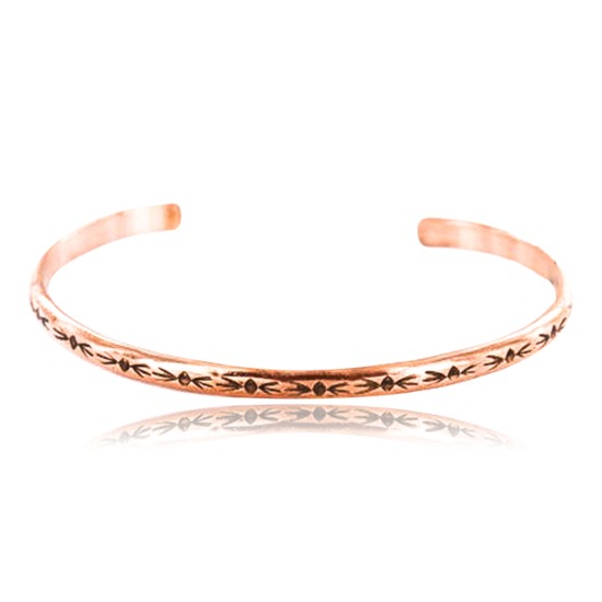 Handmade Certified Authentic Navajo Handstamped Handmade Copper Native American Bracelet 371026847766