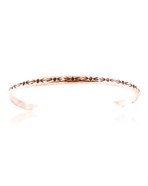 Handmade Certified Authentic Navajo Handstamped Handmade Copper Native American Bracelet 371026923315
