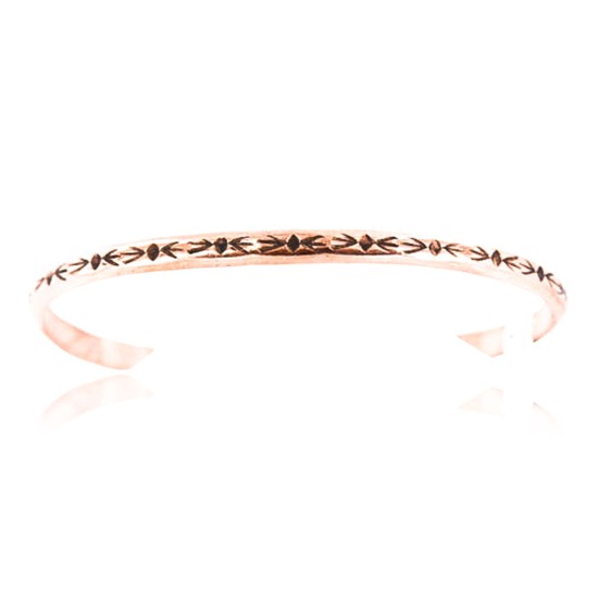 Handmade Certified Authentic Navajo Handstamped Handmade Copper Native American Bracelet 371026923315