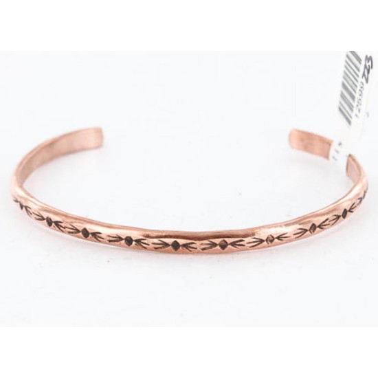 Handmade Certified Authentic Navajo Handstamped Handmade Copper Native American Bracelet 371026923315