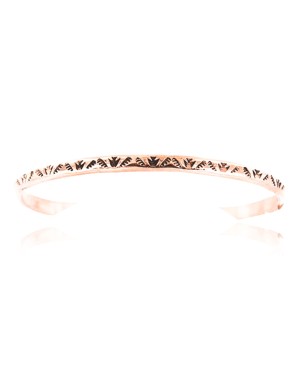 Handmade Certified Authentic Navajo Handstamped Handmade Copper Native American Bracelet 371027010778