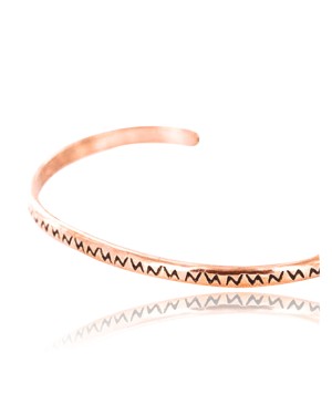 Handmade Certified Authentic Navajo Handstamped Handmade Copper Native American Bracelet 371027993313