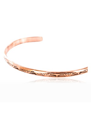 Handmade Certified Authentic Navajo Handstamped Handmade Copper Native American Bracelet 371030783050