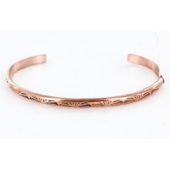 Handmade Certified Authentic Navajo Handstamped Handmade Copper Native American Bracelet 371030783050