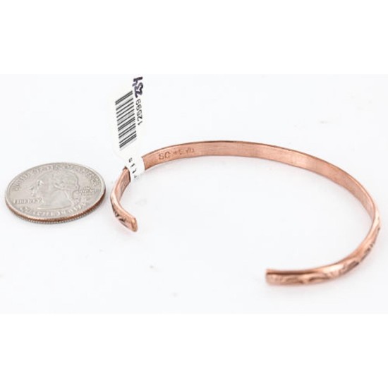 Handmade Certified Authentic Navajo Handstamped Handmade Copper Native American Bracelet 371030783050
