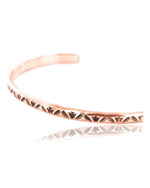 Handmade Certified Authentic Navajo Handstamped Handmade Copper Native American Bracelet 371033921574