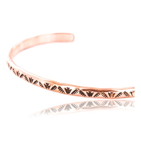 Handmade Certified Authentic Navajo Handstamped Handmade Copper Native American Bracelet 371033921574