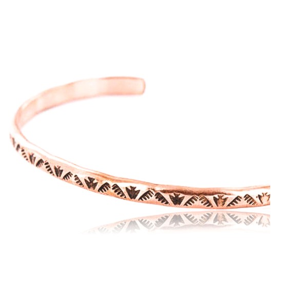 Handmade Certified Authentic Navajo Handstamped Handmade Copper Native American Bracelet 371034095741