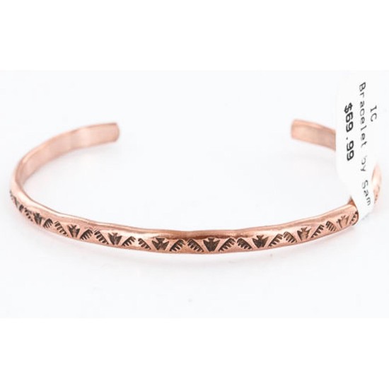 Handmade Certified Authentic Navajo Handstamped Handmade Copper Native American Bracelet 371034095741