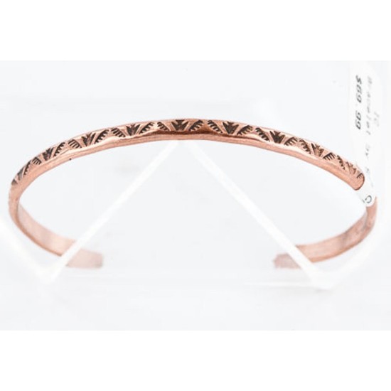 Handmade Certified Authentic Navajo Handstamped Handmade Copper Native American Bracelet 371034095741