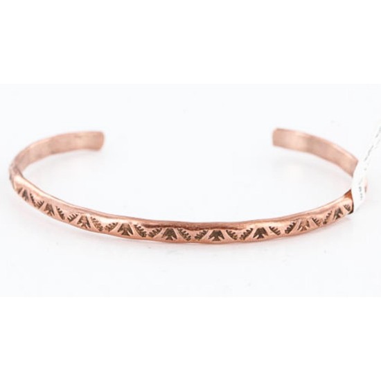 Handmade Certified Authentic Navajo Handstamped Handmade Copper Native American Bracelet 371036809611
