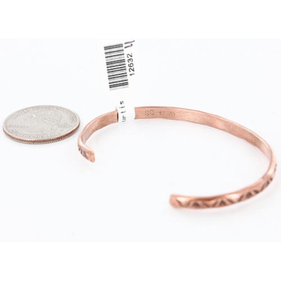 Handmade Certified Authentic Navajo Handstamped Handmade Copper Native American Bracelet 371036809611