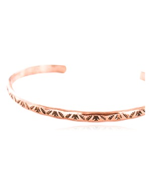 Handmade Certified Authentic Navajo Handstamped Handmade Copper Native American Bracelet 371036809611