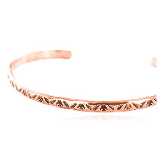 Handmade Certified Authentic Navajo Handstamped Handmade Copper Native American Bracelet 371036809611