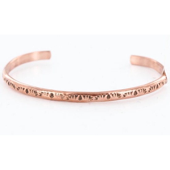 Handmade Certified Authentic Navajo Handstamped Handmade Copper Native American Bracelet 371038533769