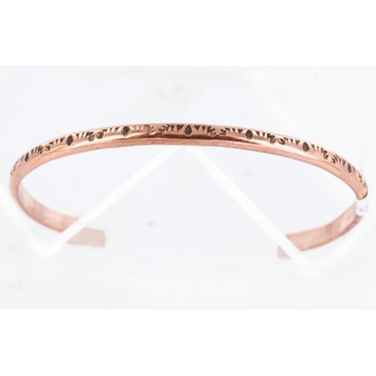 Handmade Certified Authentic Navajo Handstamped Handmade Copper Native American Bracelet 371038533769