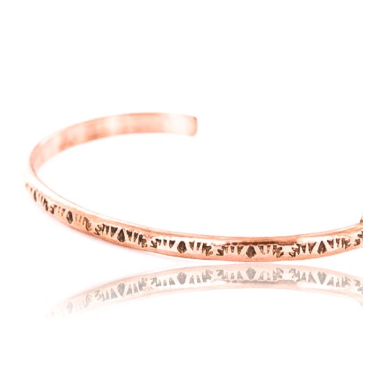Handmade Certified Authentic Navajo Handstamped Handmade Copper Native American Bracelet 371038533769