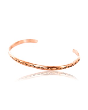 Handmade Certified Authentic Navajo Handstamped Handmade Copper Native American Bracelet 371051477152