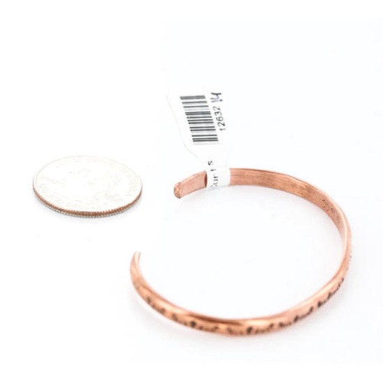 Handmade Certified Authentic Navajo Handstamped Handmade Copper Native American Bracelet 371051617808