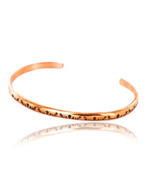 Handmade Certified Authentic Navajo Handstamped Handmade Copper Native American Bracelet 371051617808