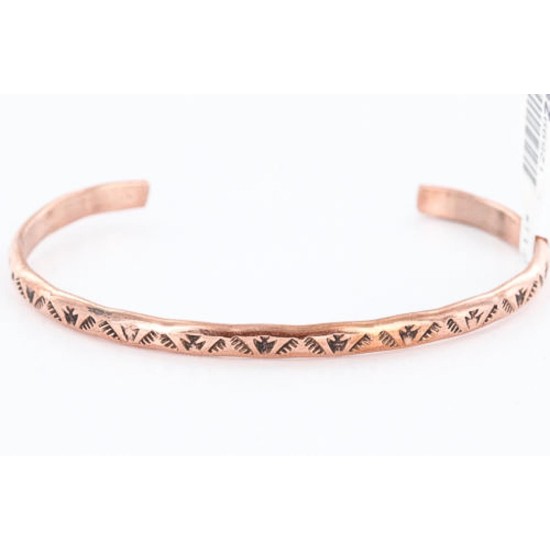 Handmade Certified Authentic Navajo Handstamped Handmade Copper Native American Bracelet 390809806636