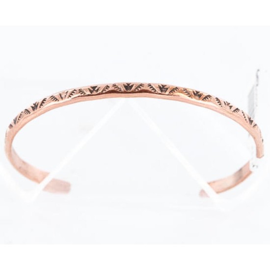 Handmade Certified Authentic Navajo Handstamped Handmade Copper Native American Bracelet 390809806636