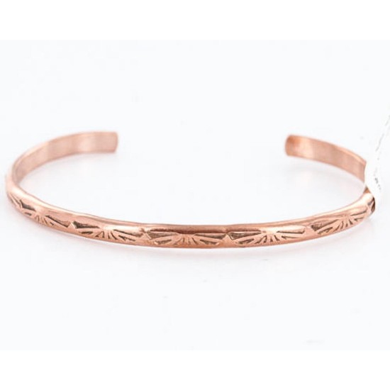 Handmade Certified Authentic Navajo Handstamped Handmade Copper Native American Bracelet 390810104225