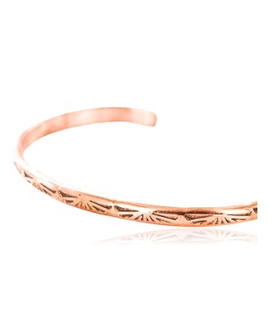 Handmade Certified Authentic Navajo Handstamped Handmade Copper Native American Bracelet 390810104225