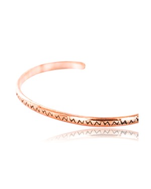 Handmade Certified Authentic Navajo Handstamped Handmade Copper Native American Bracelet 390813077459