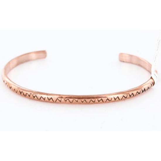 Handmade Certified Authentic Navajo Handstamped Handmade Copper Native American Bracelet 390813077459