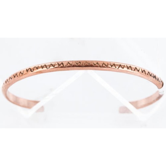Handmade Certified Authentic Navajo Handstamped Handmade Copper Native American Bracelet 390813077459