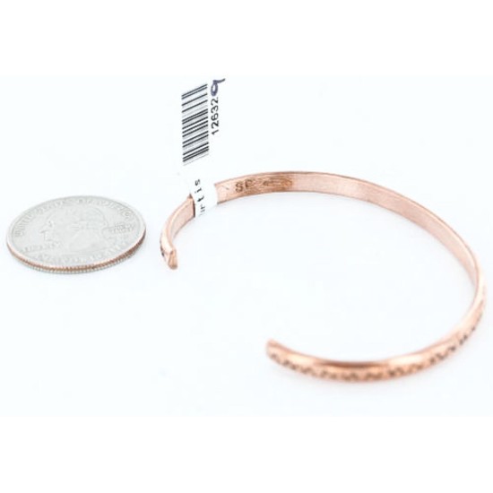 Handmade Certified Authentic Navajo Handstamped Handmade Copper Native American Bracelet 390813077459