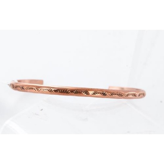 Handmade Certified Authentic Navajo Handstamped Handmade Copper Native American Bracelet 390828591247