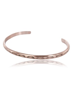 Handmade Certified Authentic Navajo Handstamped Handmade Copper Native American Bracelet 390828591247