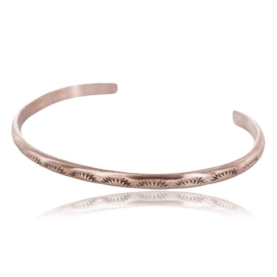 Handmade Certified Authentic Navajo Handstamped Handmade Copper Native American Bracelet 390828591247