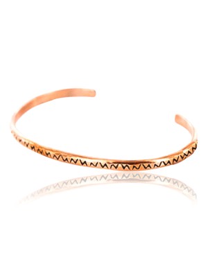 Handmade Certified Authentic Navajo Handstamped Handmade Copper Native American Bracelet 391159043576