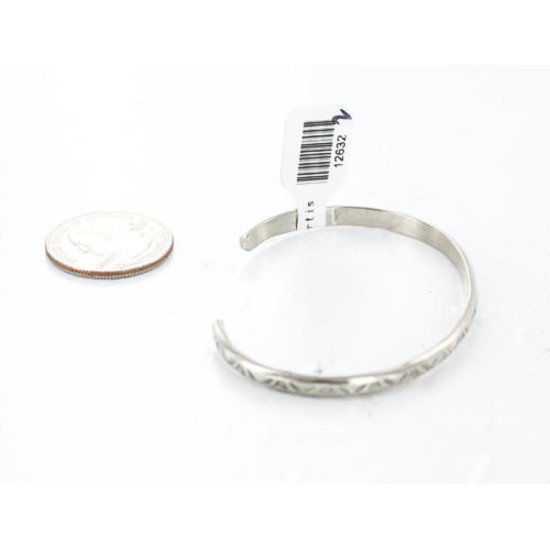 Handmade Certified Authentic Navajo Handstamped Handmade Nickel Native American Bracelet 371051224923