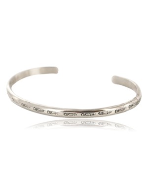 Handmade Certified Authentic Navajo Handstamped Handmade Nickel Native American Bracelet 371056532084