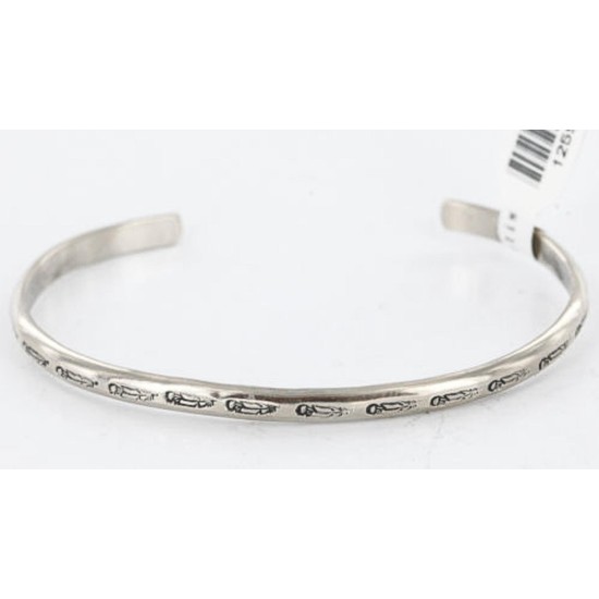 Handmade Certified Authentic Navajo Handstamped Handmade Nickel Native American Bracelet 390803929330