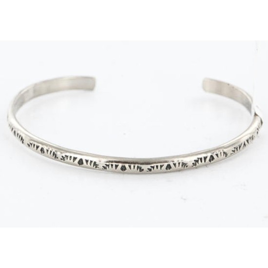 Handmade Certified Authentic Navajo Handstamped Handmade Nickel Native American Bracelet 390820816803