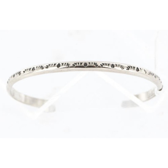 Handmade Certified Authentic Navajo Handstamped Handmade Nickel Native American Bracelet 390820816803