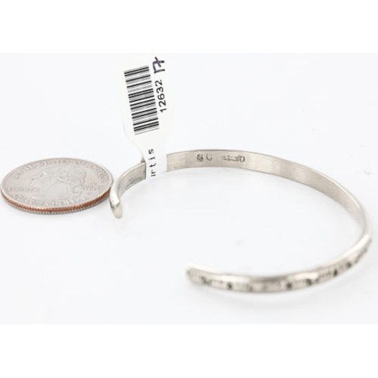 Handmade Certified Authentic Navajo Handstamped Handmade Nickel Native American Bracelet 390820816803