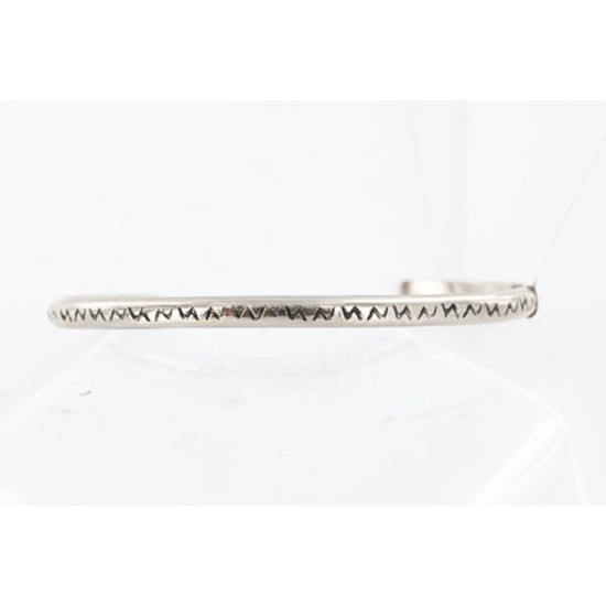 Handmade Certified Authentic Navajo Handstamped Handmade Nickel Native American Bracelet 390829084757