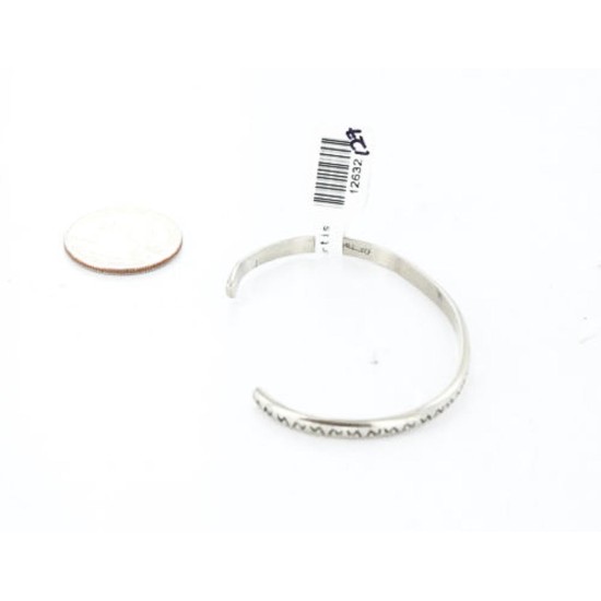 Handmade Certified Authentic Navajo Handstamped Handmade Nickel Native American Bracelet 390829084757