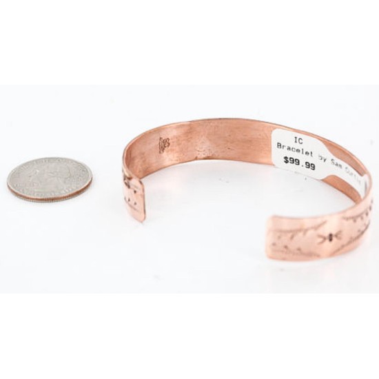 Handmade Certified Authentic Navajo Handstamped Real Handmade Copper Native American Bracelet 371017035562