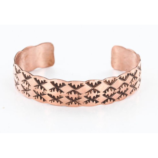 Handmade Certified Authentic Navajo Handstamped Real Handmade Copper Native American Bracelet 371017092654